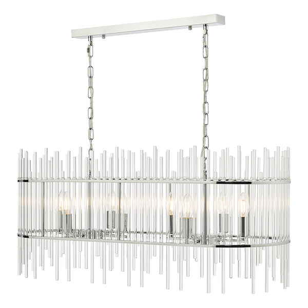 Dar Finola 8 Light Bar Pendant Chrome & Clear –  from Amos Lighting + Home