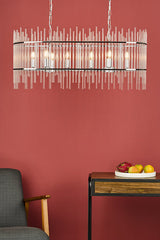 Dar Finola 8 Light Bar Pendant Chrome & Clear –  from Amos Lighting + Home