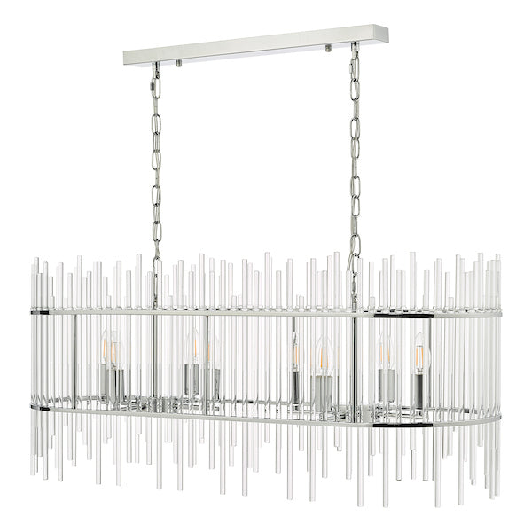 Dar Finola 8 Light Bar Pendant Chrome & Clear –  from Amos Lighting + Home