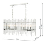 Dar Finola 8 Light Bar Pendant Chrome & Clear –  from Amos Lighting + Home