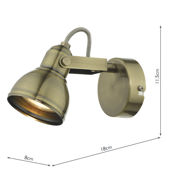 Dar Fothergill Single Spotlight Antique Brass –  from Amos Lighting + Home