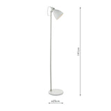 Dar Frederick Floor Lamp White Satin Chrome –  from Amos Lighting + Home