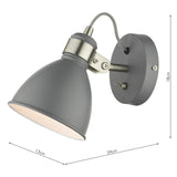 Dar Frederick Wall Spotlight Dark Grey and Satin Chrome –  from Amos Lighting + Home