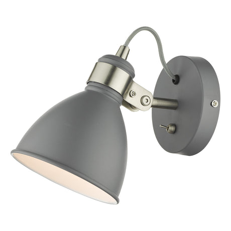 Dar Frederick Wall Spotlight Dark Grey and Satin Chrome –  from Amos Lighting + Home