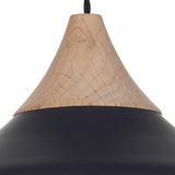 Dar Gaucho Small Pendant Matt Black & Wood –  from Amos Lighting + Home