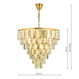 Dar Gold Collection Amira 12 Light Chandelier Polished Gold Crystal –  from Amos Lighting + Home