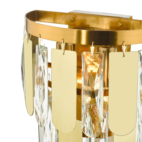 Dar Gold Collection Amira 2 Light Wall Light Polished Gold Crystal –  from Amos Lighting + Home