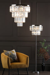 Dar Gold Collection Angel Floor Lamp Polished Chrome Crystal –  from Amos Lighting + Home