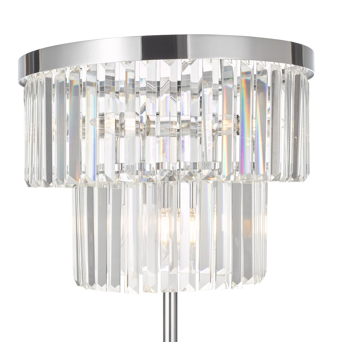 Dar Gold Collection Angel Floor Lamp Polished Chrome Crystal –  from Amos Lighting + Home