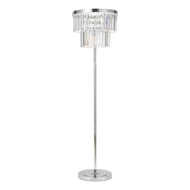 Dar Gold Collection Angel Floor Lamp Polished Chrome Crystal –  from Amos Lighting + Home