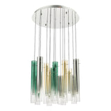 Dar Gold Collection Isadora 14 Light Cluster Pendant Multi-Coloured Glass LED –  from Amos Lighting + Home