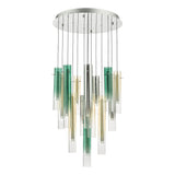 Dar Gold Collection Isadora 14 Light Cluster Pendant Multi-Coloured Glass LED –  from Amos Lighting + Home