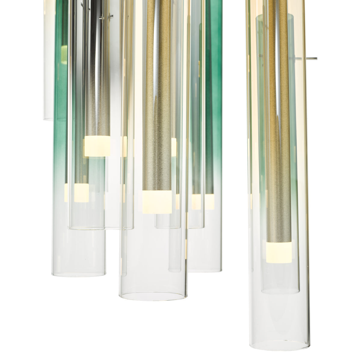 Dar Gold Collection Isadora 14 Light Cluster Pendant Multi-Coloured Glass LED –  from Amos Lighting + Home