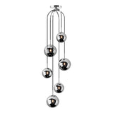 Dar Gold Collection Nico 6 Light Cluster Pendant Polished Chrome Smoked Glass –  from Amos Lighting + Home