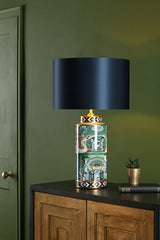 Dar Gold Collection Teisha Table Lamp Green/Gold Animal Motif Base –  from Amos Lighting + Home