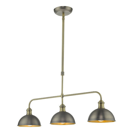 Dar Governor 3 Light Bar Pendant Antique Chrome Antique Brass –  from Amos Lighting + Home