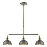 Dar Governor 3 Light Bar Pendant Antique Chrome Antique Brass –  from Amos Lighting + Home