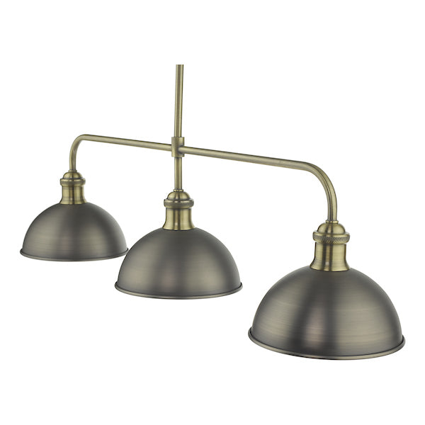 Dar Governor 3 Light Bar Pendant Antique Chrome Antique Brass –  from Amos Lighting + Home