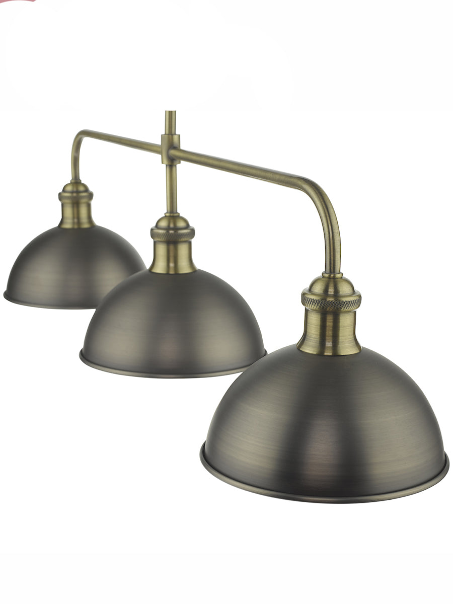 Dar Governor 3 Light Bar Pendant Antique Chrome Antique Brass –  from Amos Lighting + Home