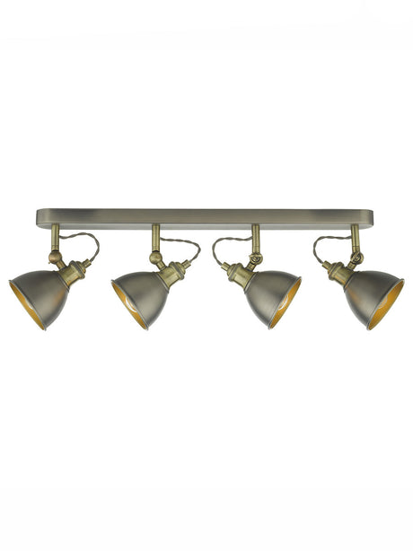 Dar Governor 4 Light Bar Spotlight Antique Chrome Antique Brass –  from Amos Lighting + Home