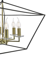 Dar Gretchen Cage Pendant Chandelier Matt Black & Polished Brass –  from Amos Lighting + Home