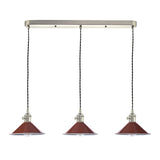 Dar Hadano 3 Bar Light Antique Chrome with Umber Shades –  from Amos Lighting + Home