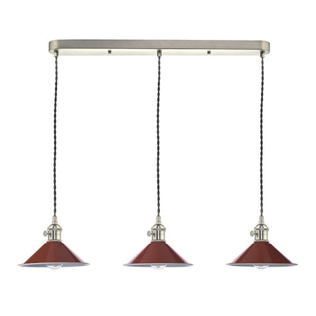 Dar Hadano 3 Bar Light Antique Chrome with Umber Shades –  from Amos Lighting + Home