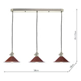 Dar Hadano 3 Bar Light Antique Chrome with Umber Shades –  from Amos Lighting + Home