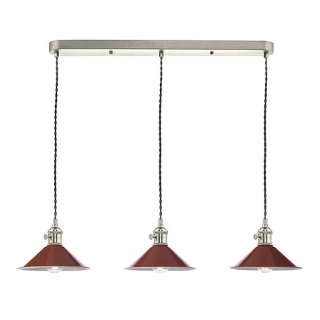 Dar Hadano 3 Bar Light Antique Chrome with Umber Shades –  from Amos Lighting + Home