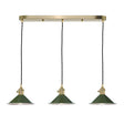 Dar Hadano 3 Bar Light Brass with Olive Green Shades –  from Amos Lighting + Home