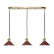 Dar Hadano 3 Bar Light Brass with Umber Shades –  from Amos Lighting + Home