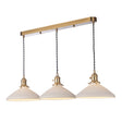 Dar Hadano 3 Light Bar Pendant Natural Brass &amp; Ceramic Shallow Shade –  from Amos Lighting + Home