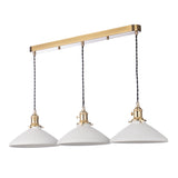 Dar Hadano 3 Light Bar Pendant Natural Brass &amp; Ceramic Shallow Shade –  from Amos Lighting + Home