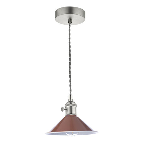 Dar Hadano Pendant Antique Chrome With Umber Shade –  from Amos Lighting + Home