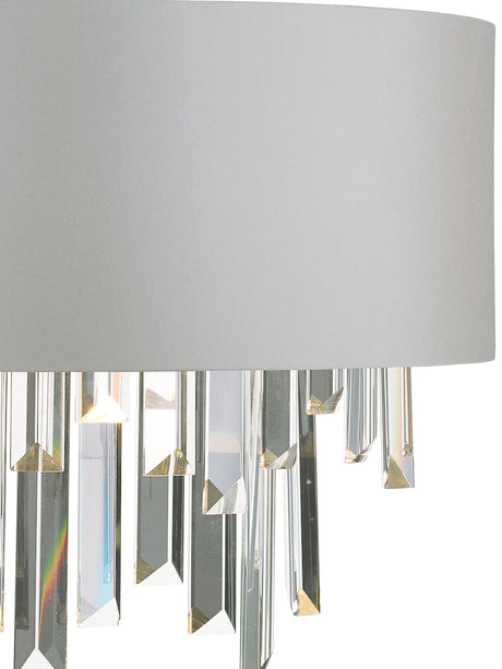 Dar Halle Wall Light Grey Shade and Crystal –  from Amos Lighting + Home