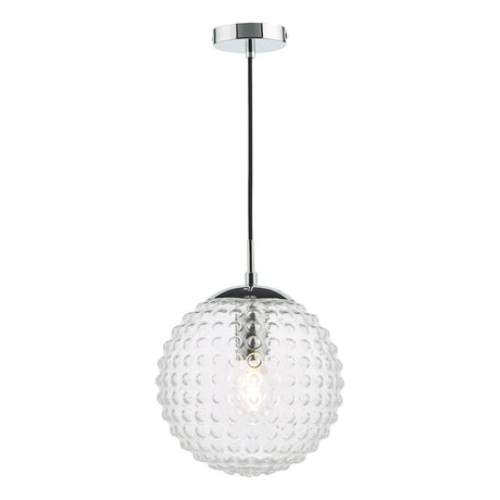 Dar Hobnail Pendant Polished Chrome & Clear Glass –  from Amos Lighting + Home