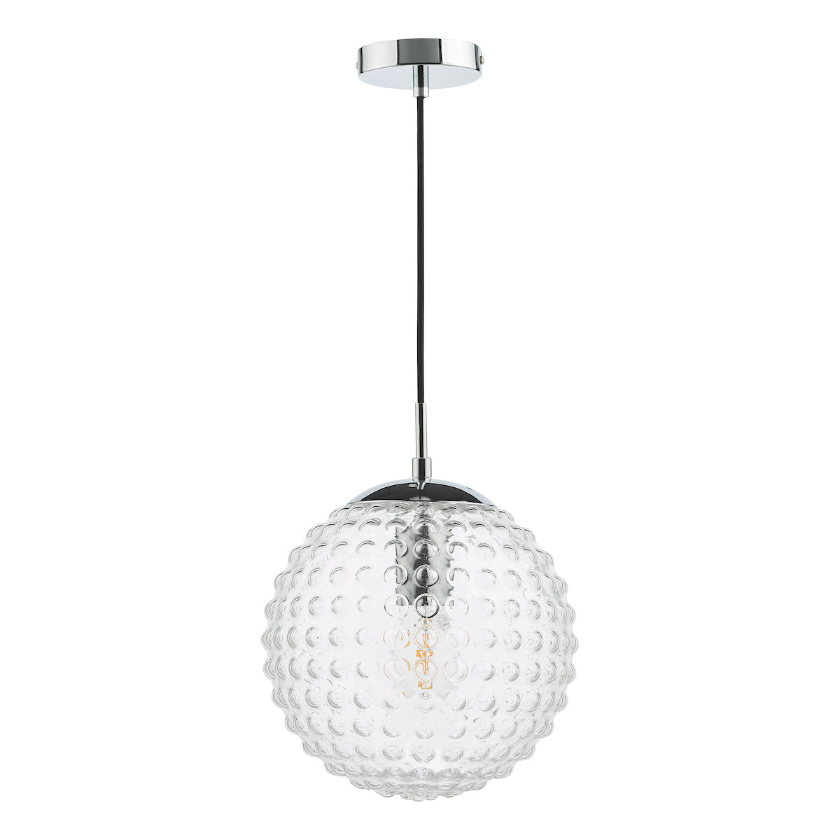 Dar Hobnail Pendant Polished Chrome & Clear Glass –  from Amos Lighting + Home