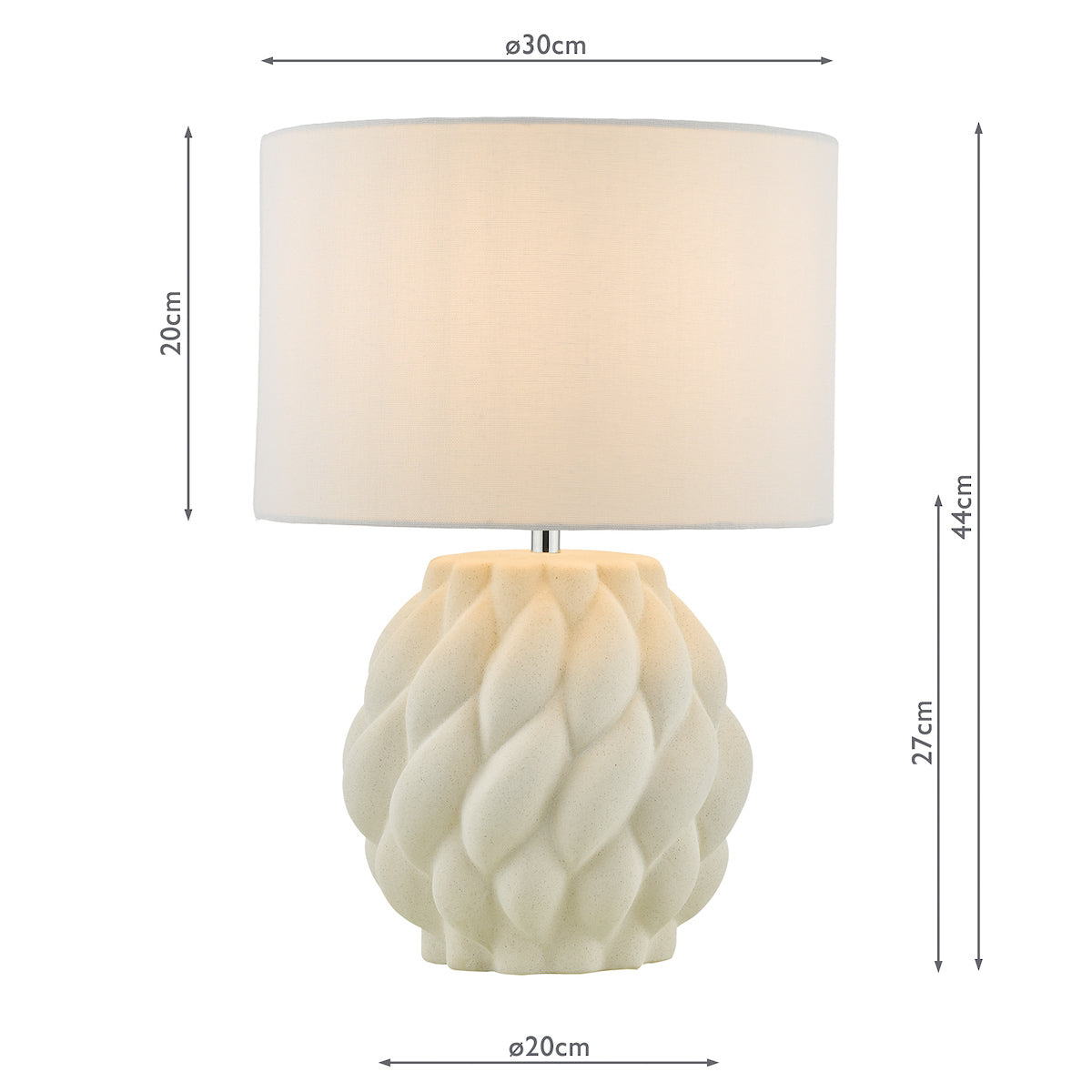 Dar Idonia Table Lamp White With Shade –  from Amos Lighting + Home