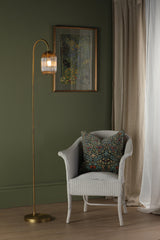 Dar Idra Floor Lamp Aged Bronze and Champagne Ribbed Glass –  from Amos Lighting + Home