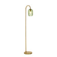 Dar Idra Floor Lamp Aged Bronze and Green Ribbed Glass –  from Amos Lighting + Home