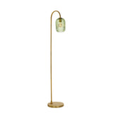 Dar Idra Floor Lamp Aged Bronze and Green Ribbed Glass –  from Amos Lighting + Home