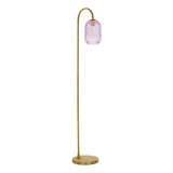 Dar Idra Floor Lamp Aged Bronze and Pink Ribbed Glass –  from Amos Lighting + Home