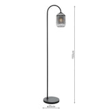 Dar Idra Floor Lamp Matt Black and Smoked Ribbed Glass –  from Amos Lighting + Home