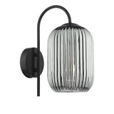 Dar Idra Wall Light Matt Black and Smoked Ribbed Glass –  from Amos Lighting + Home