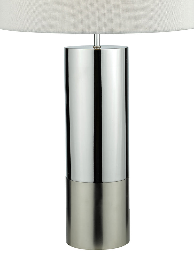 Dar Ingleby Table Lamp Polished Chrome with Shade –  from Amos Lighting + Home