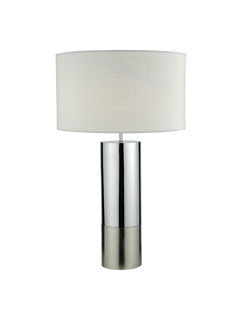 Dar Ingleby Table Lamp Polished Chrome with Shade –  from Amos Lighting + Home