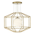 Dar Izmir Hexagonal Old Gold Frame Chandelier Pendant Opal Glass –  from Amos Lighting + Home