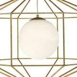 Dar Izmir Hexagonal Old Gold Frame Chandelier Pendant Opal Glass –  from Amos Lighting + Home