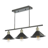 Dar Jalen 3 Bar Pendant Graphite & Antique Brass –  from Amos Lighting + Home