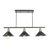 Dar Jalen 3 Bar Pendant Graphite & Antique Brass –  from Amos Lighting + Home